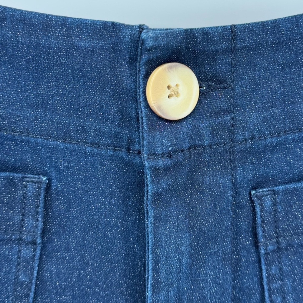 Maeve Colette Sparkle Denim‎ Pants Womens 26 Blue Cropped Wide Leg Anthropologie - Picture 3 of 9